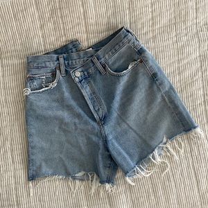 Agolde Criss Cross Denim Shorts